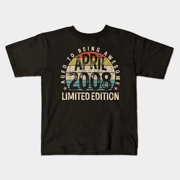 Vintage April 2008 Classic 13 Years Old 2008 Birthday Kids T-Shirt by TeeBlade